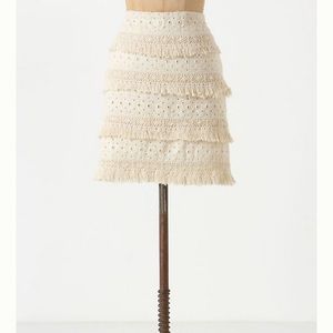 Anthropologie HD In Paris Fringe Tiered Skirt Sz 6